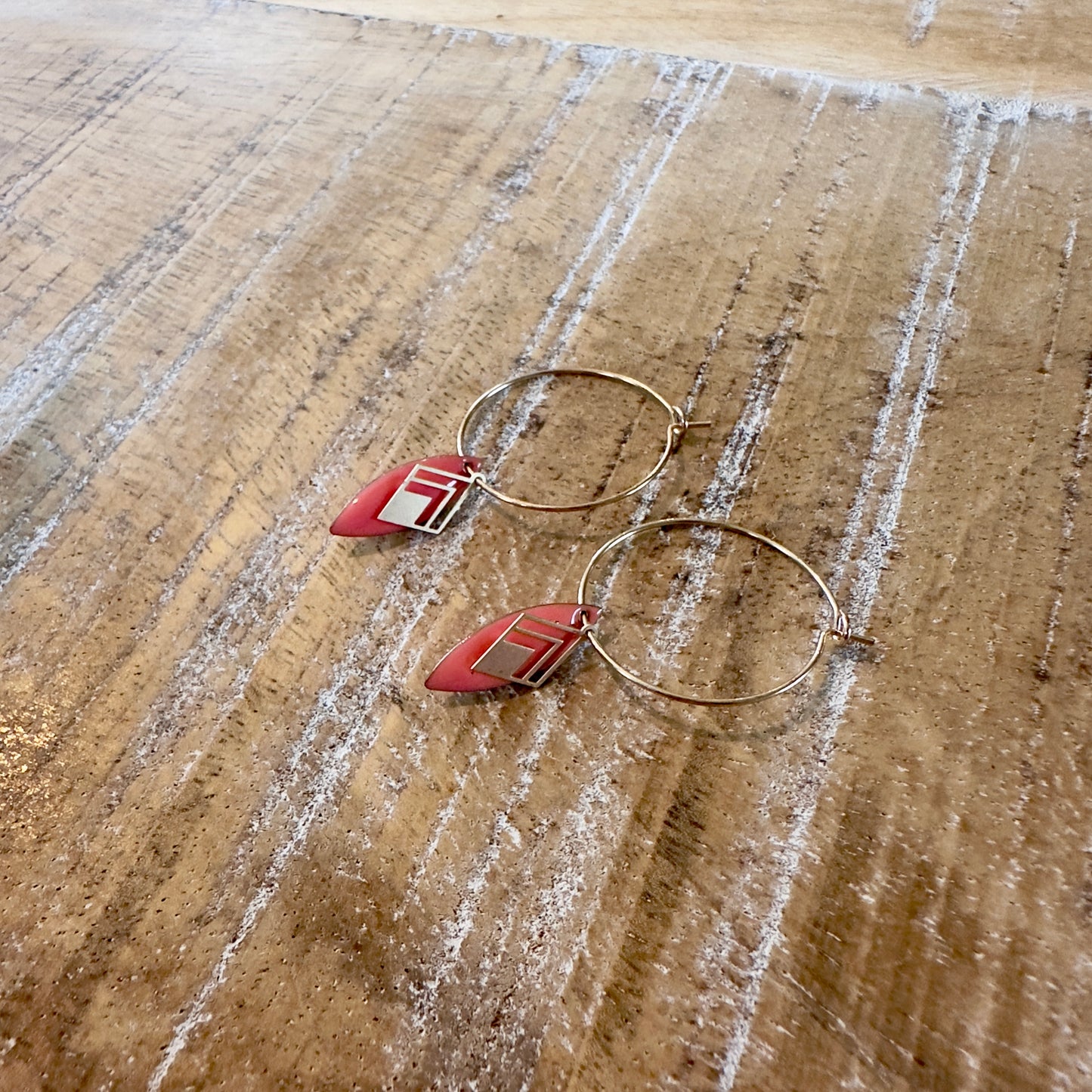 Boucles d’oreilles créoles corail