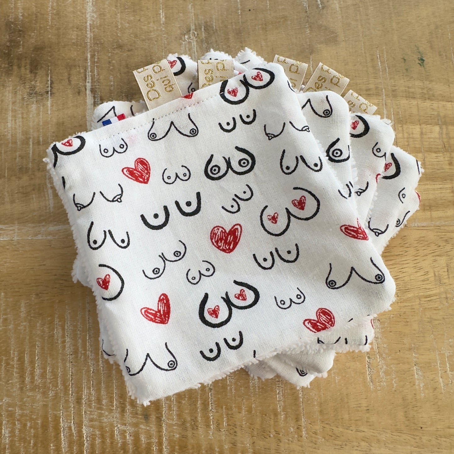 Lingettes lavables (x7) « Octobre Rose »